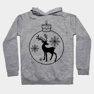 Christmas Ball - Reindeer with Snowflakes Hoodie